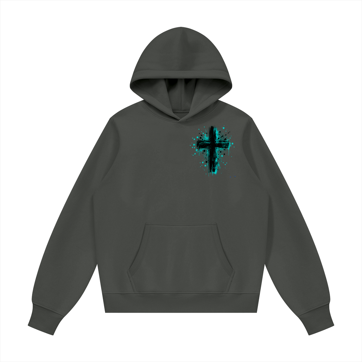 Men's Coloured Splatter Cross Fleece Regular Shoulder Hoodie