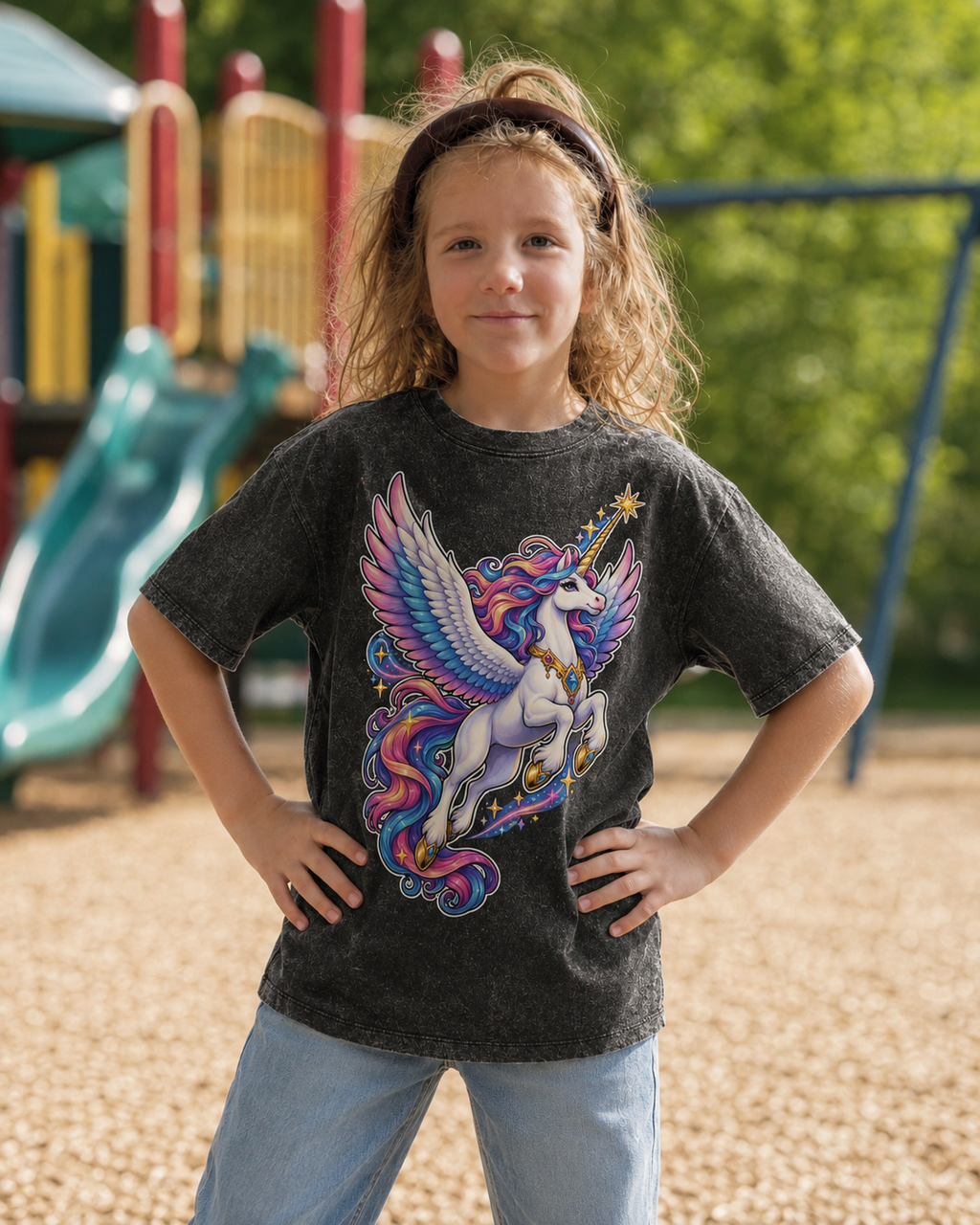 Luxauna's Flying Unicorn Essential Kids T-Shirt