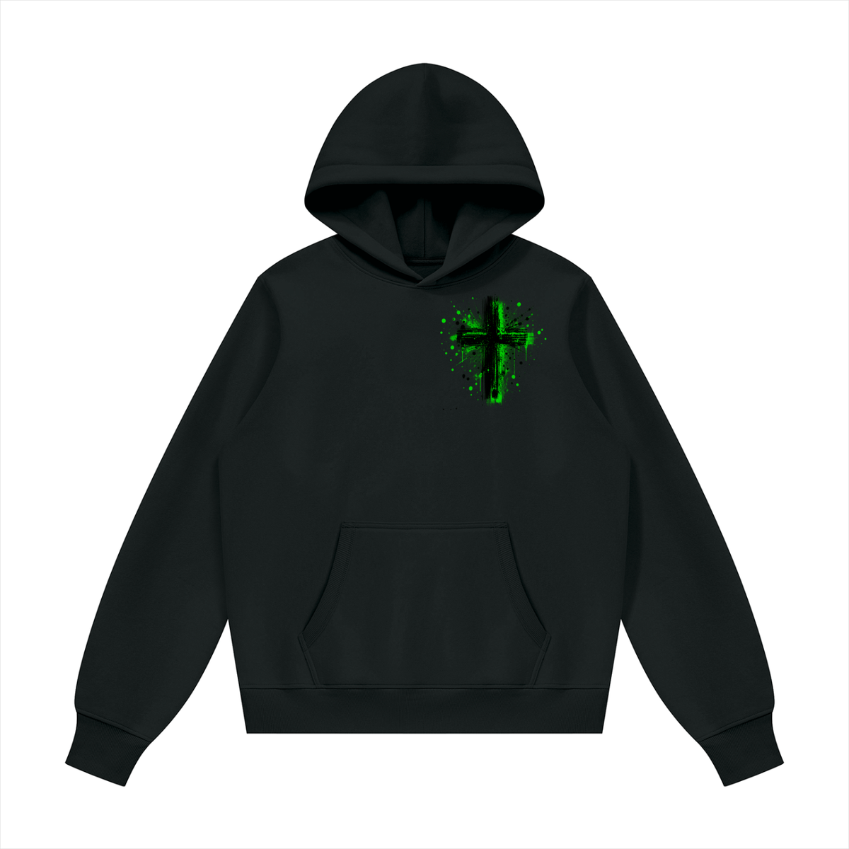 Men's Coloured Splatter Cross Fleece Regular Shoulder Hoodie