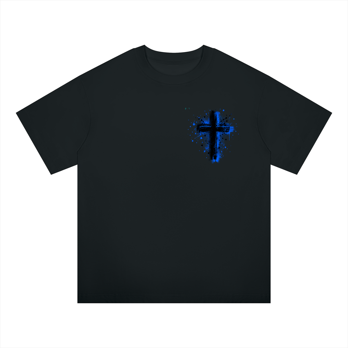 Men's Coloured Splatter Cross Oversized Drop Shoulder T-Shirt