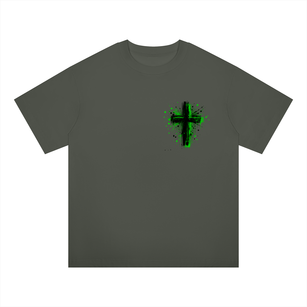 Men's Coloured Splatter Cross Oversized Drop Shoulder T-Shirt