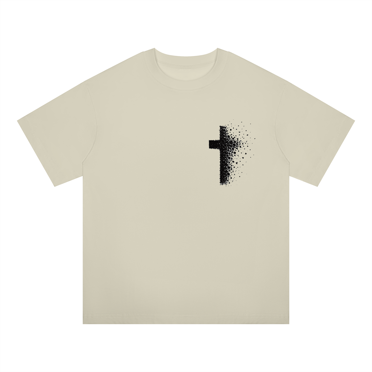 Men's Pixilated Cross Oversized Drop Shoulder T-Shirt