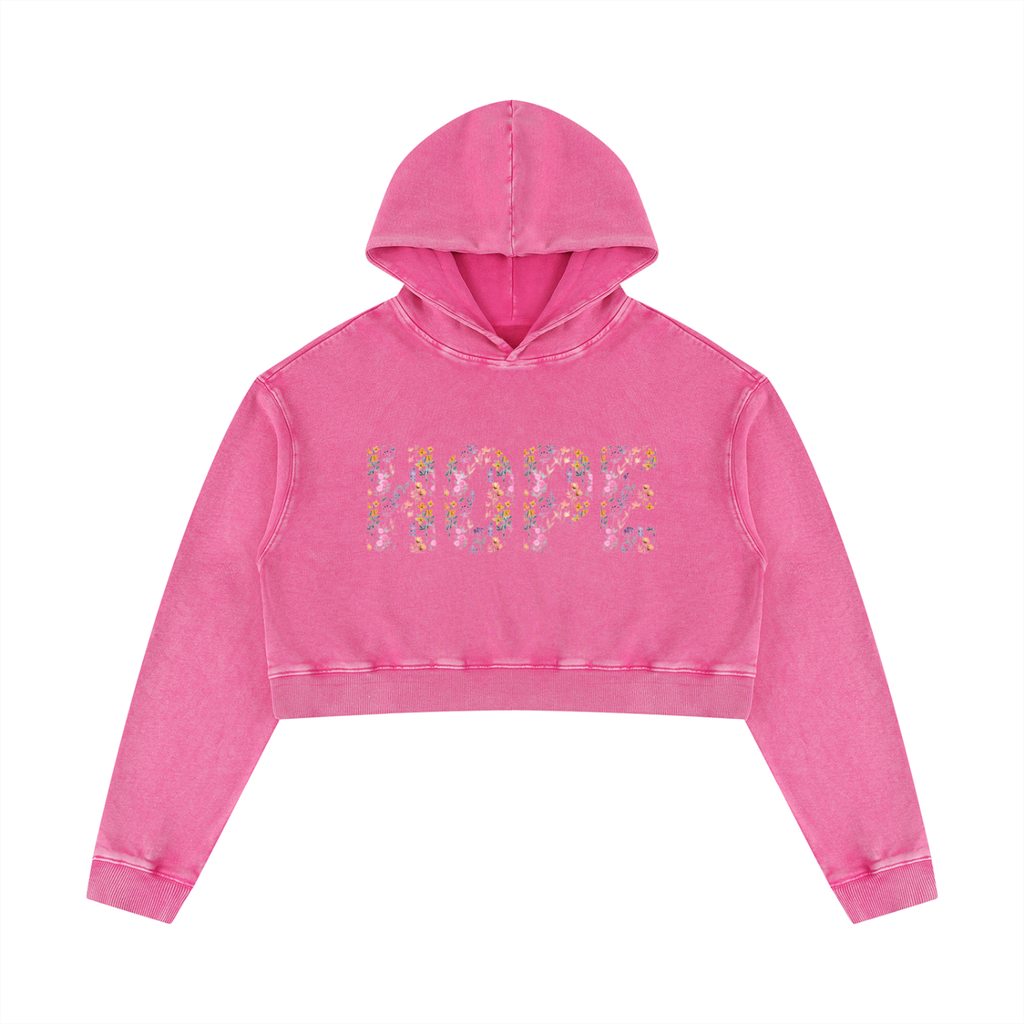 Women’s Mineral Washed Crop Hoodie