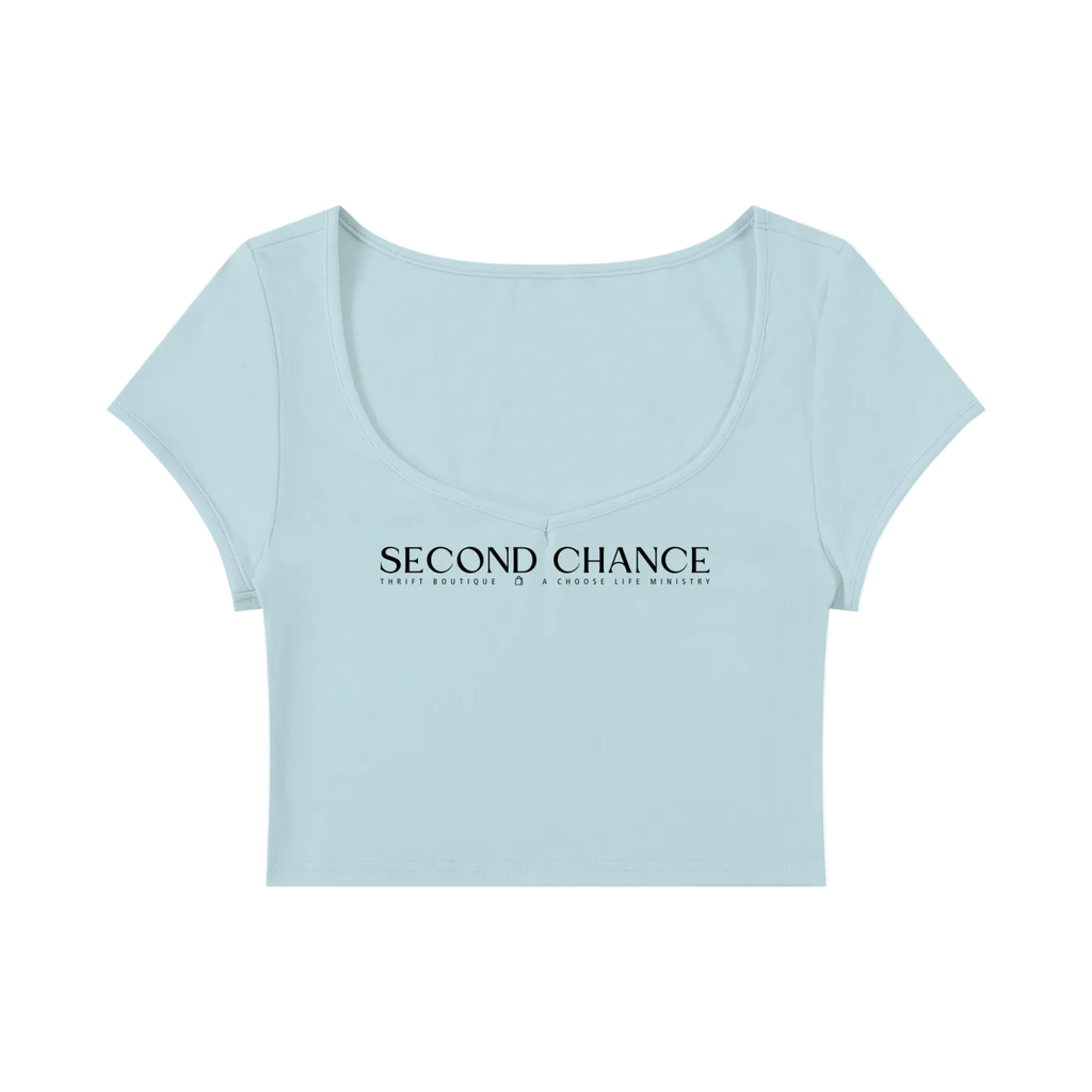 Second Chance Slim Cap Sleeve Crop T-Shirt