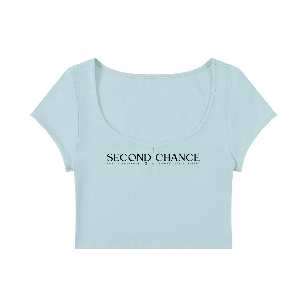Second Chance Slim Cap Sleeve Crop T-Shirt