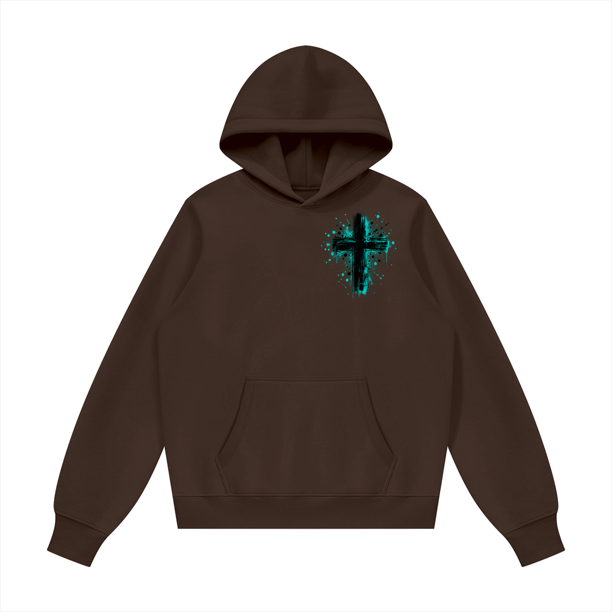 Men's Coloured Splatter Cross Fleece Regular Shoulder Hoodie