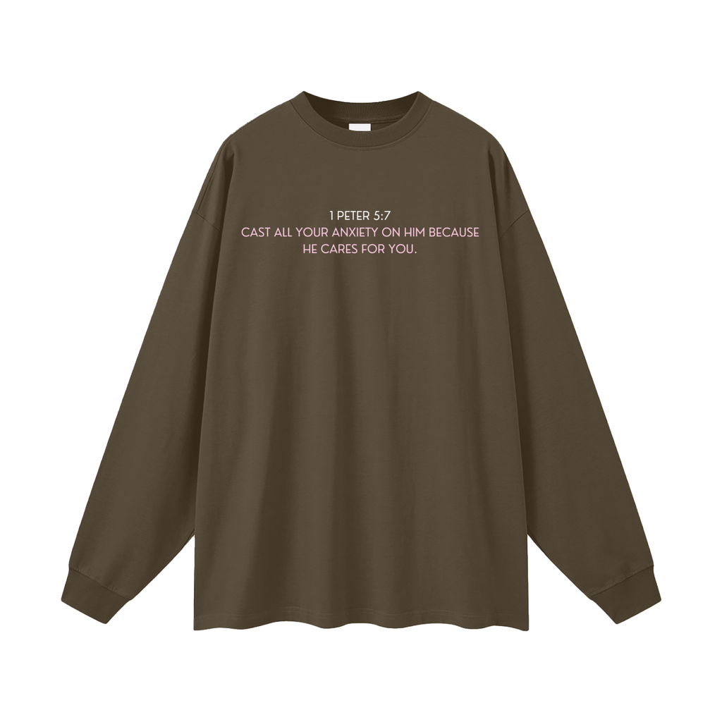 Cast Your Anxiety On Him Oversized Unisex Long Sleeve T-Shirt