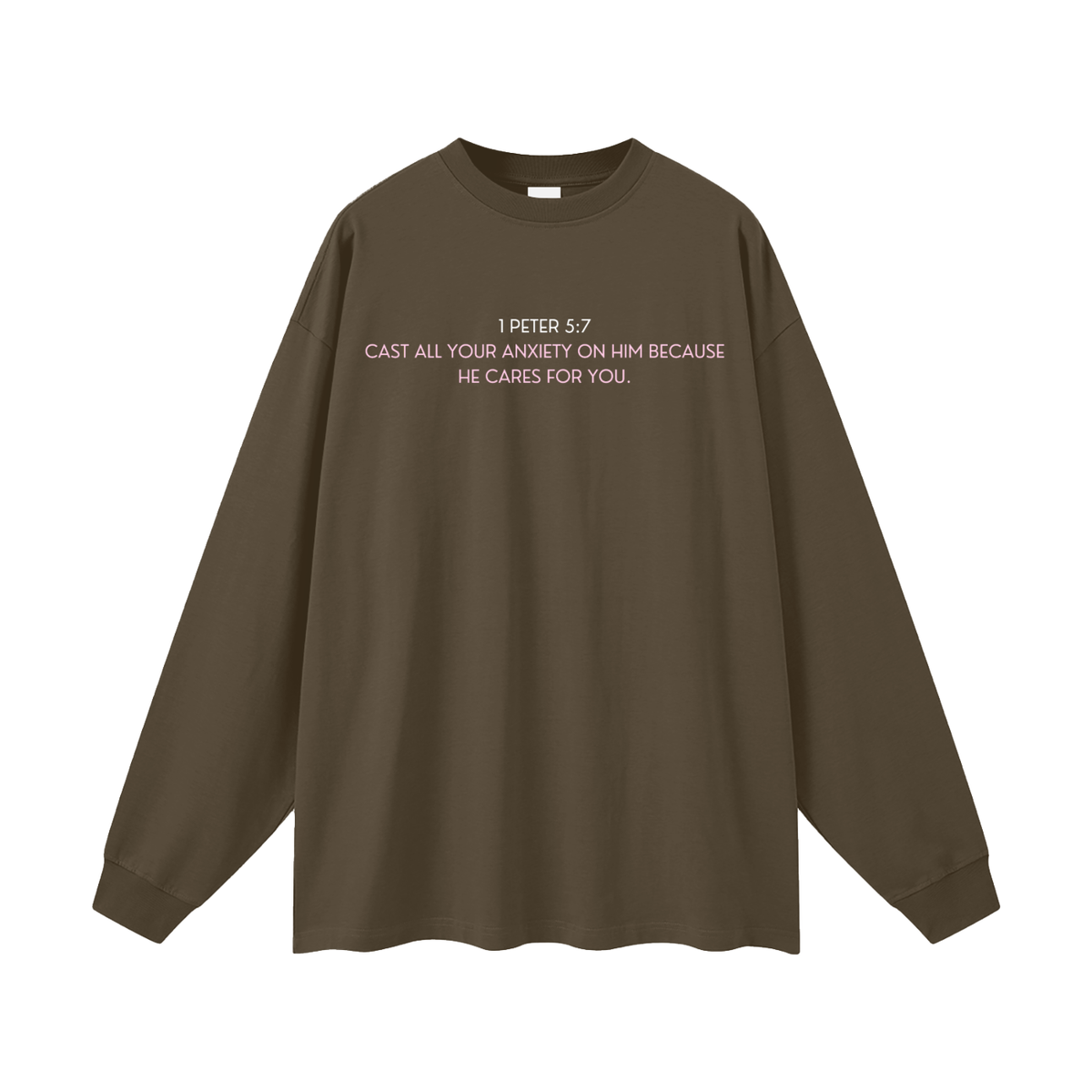 Cast Your Anxiety On Him Oversized Unisex Long Sleeve T-Shirt