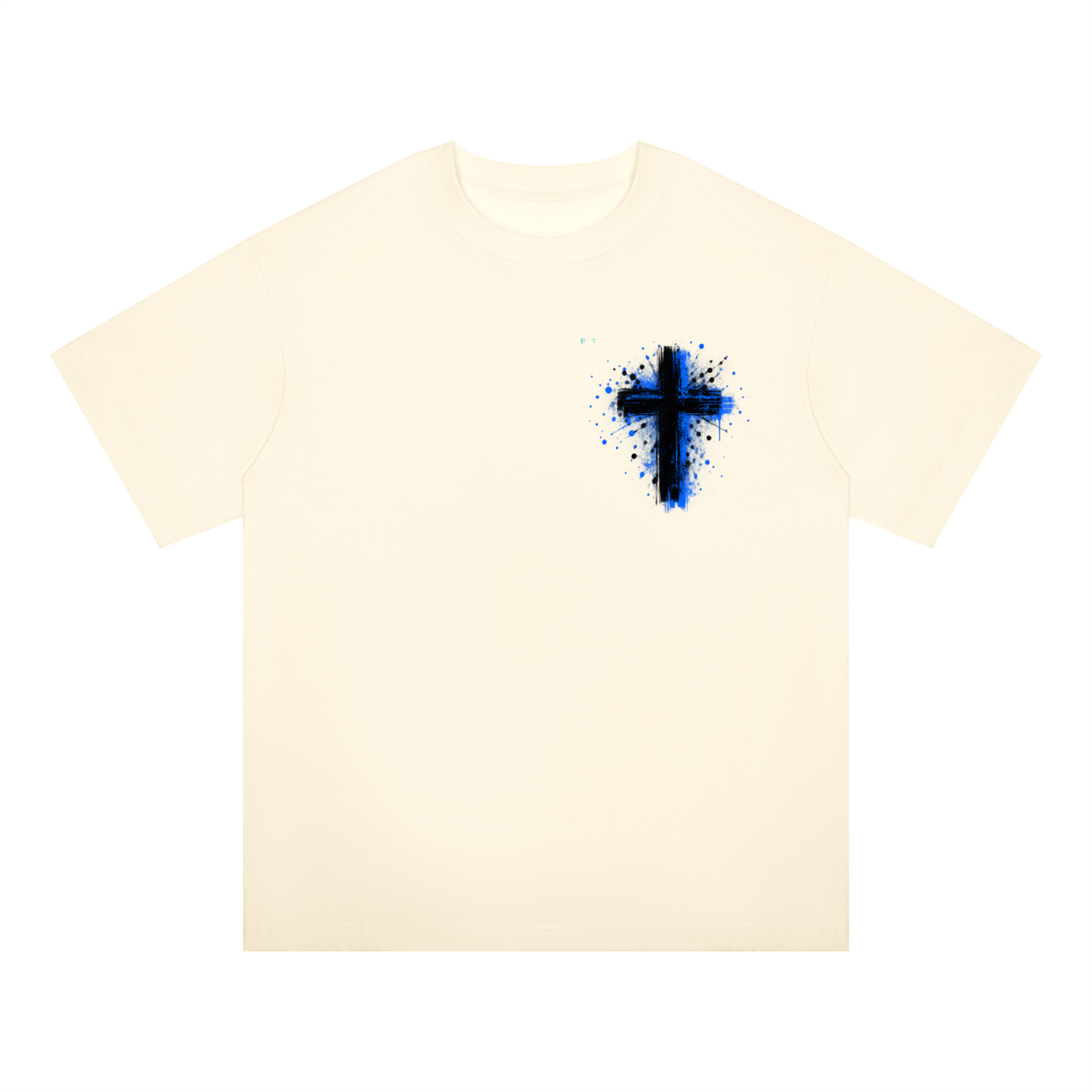 Men's Coloured Splatter Cross Oversized Drop Shoulder T-Shirt