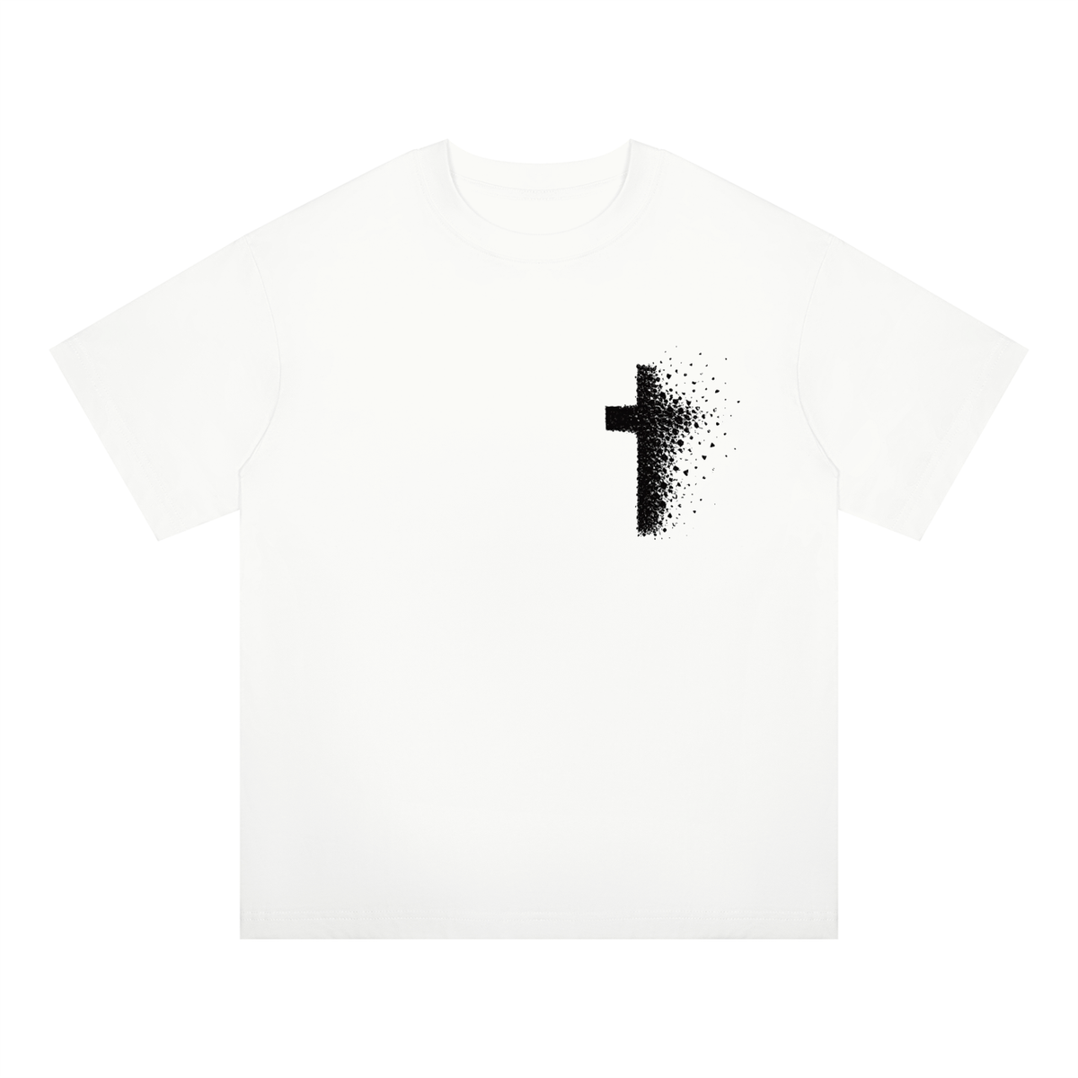 Men's Pixilated Cross Oversized Drop Shoulder T-Shirt