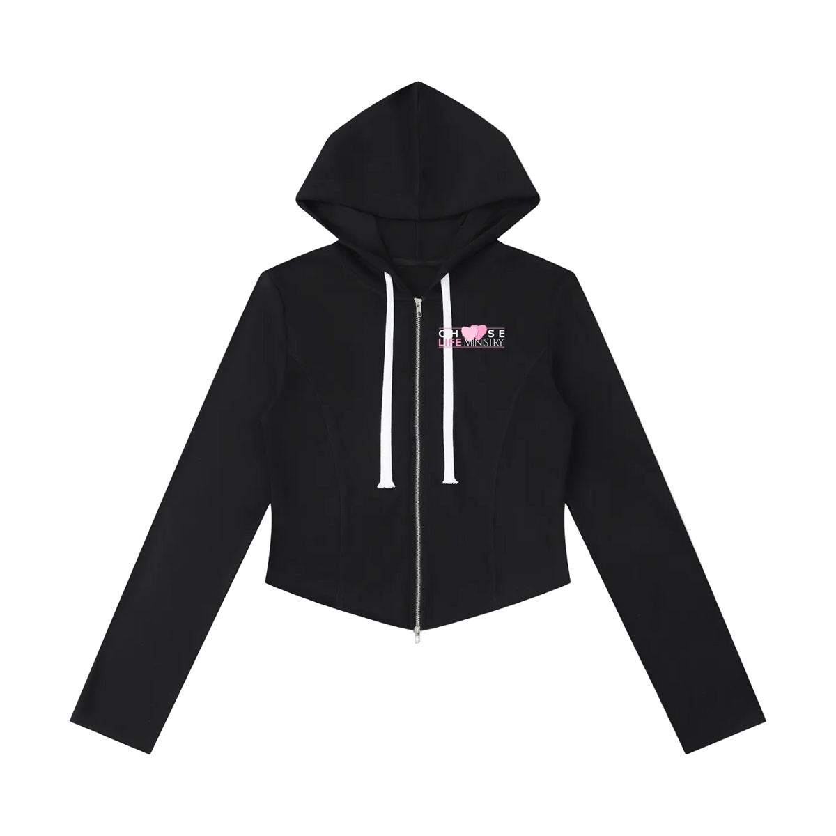 Choose Life Ministry Women's Slim Cropped Full Zip Hoodie