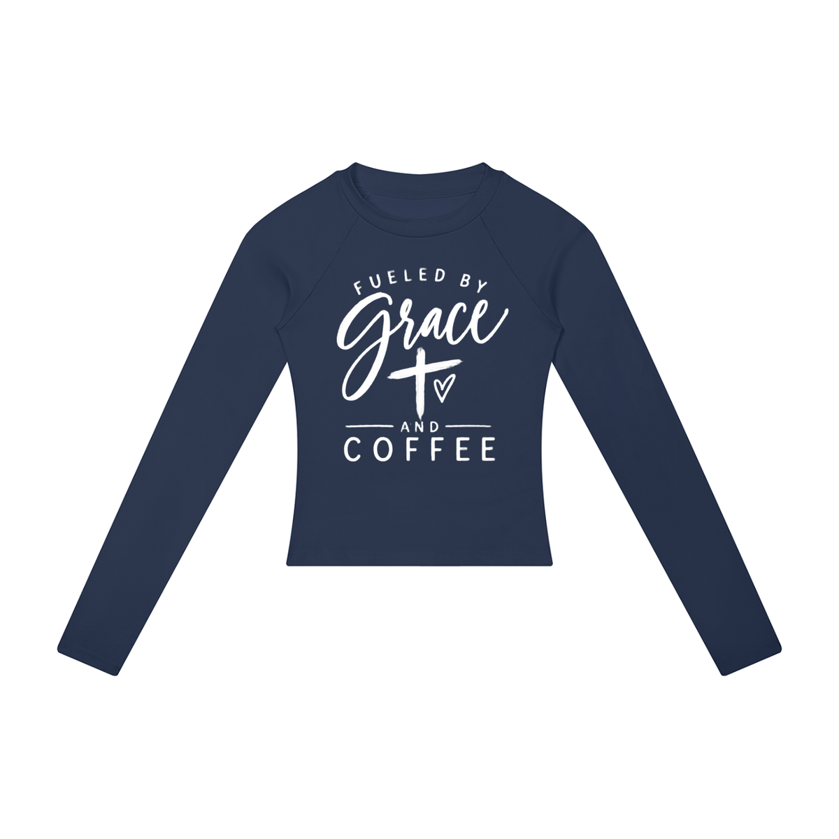 Fueled by Grace & Coffee Women’s Slim Raglan Long Sleeve T-Shirt