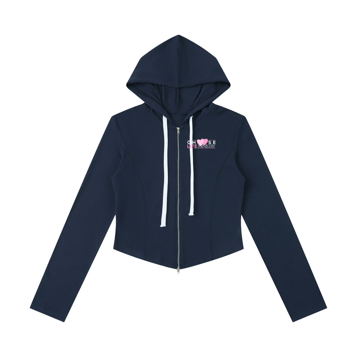 Choose Life Ministry Women's Slim Cropped Full Zip Hoodie