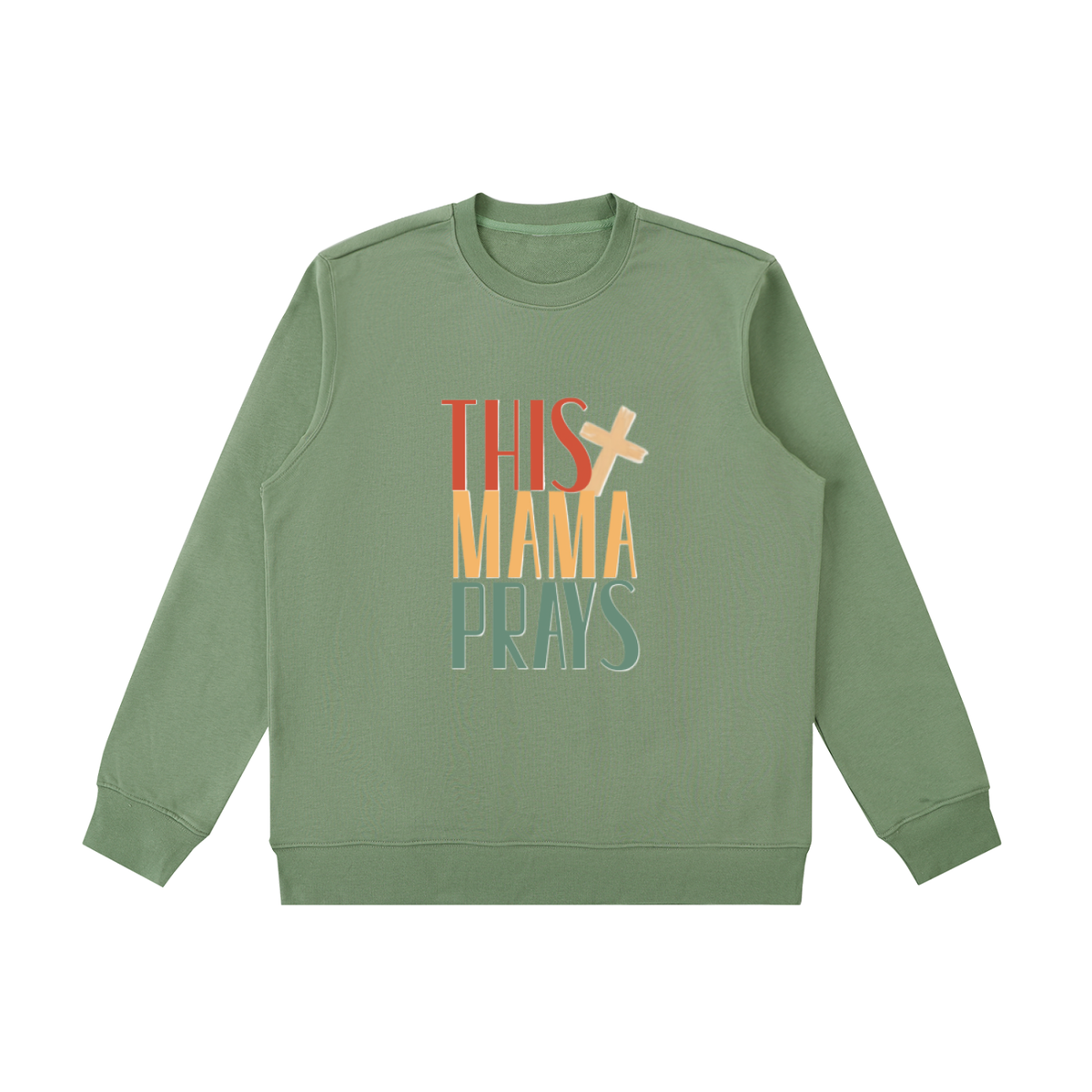 This Mama Prays Essential Heavyweight Crewneck  Sweatshirt