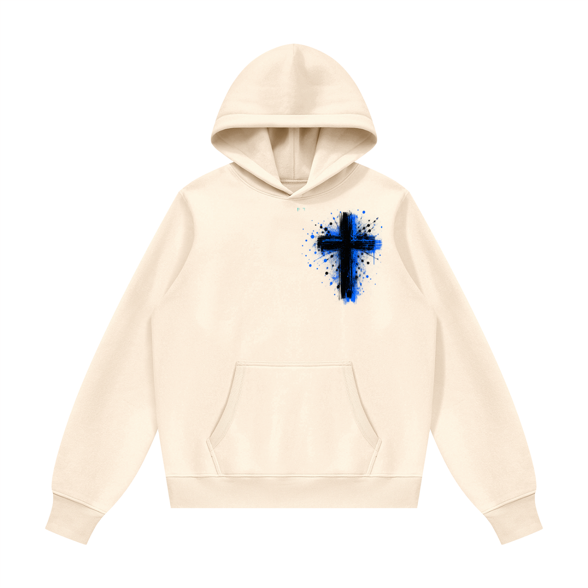 Men's Coloured Splatter Cross Fleece Regular Shoulder Hoodie