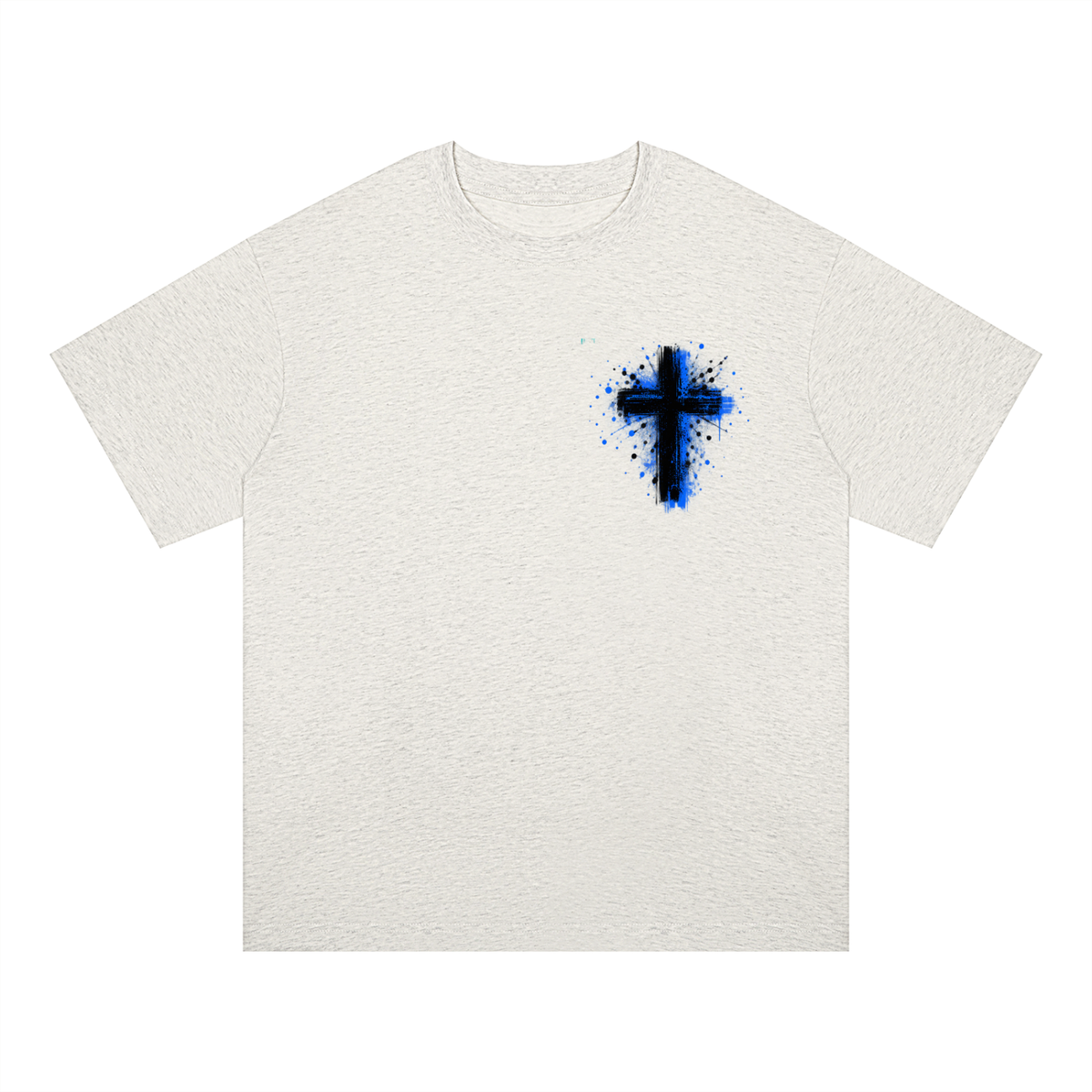 Men's Coloured Splatter Cross Oversized Drop Shoulder T-Shirt