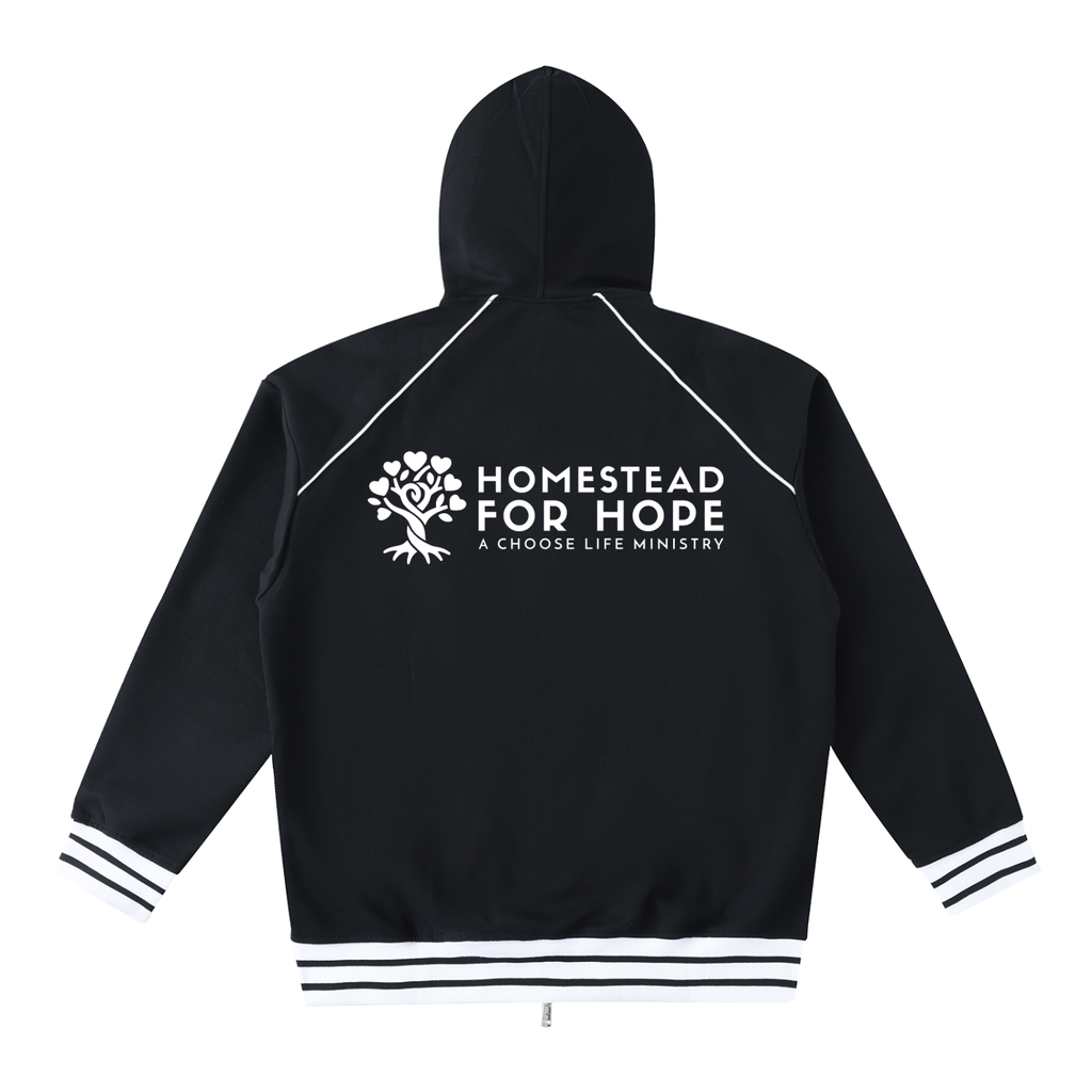 Choose Life Ministry Striped Trim Zip-Up Hoodie