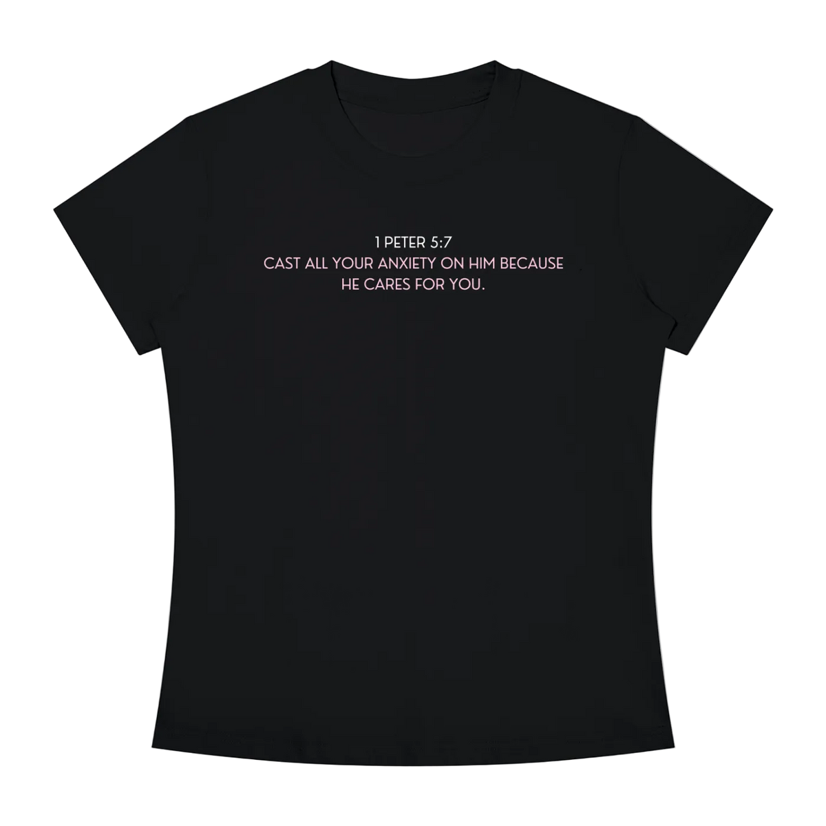 Cast Your Anxiety On Him Women's Slim Fit Crewneck T-Shirt