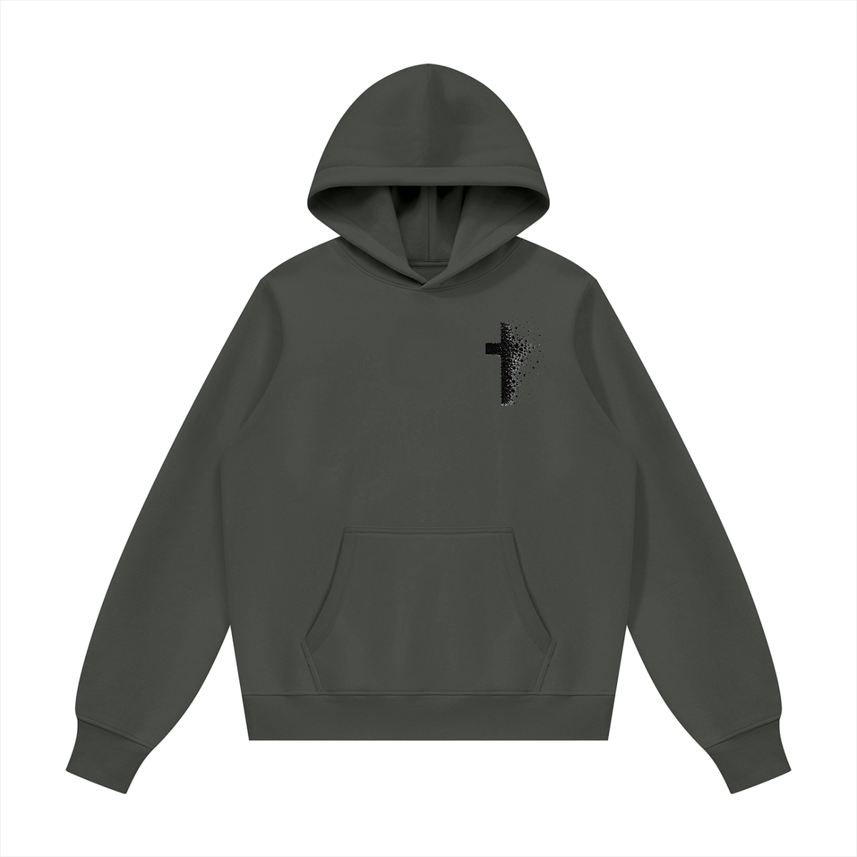 Men's Pixilated Cross Fleece Regular Shoulder Hoodie