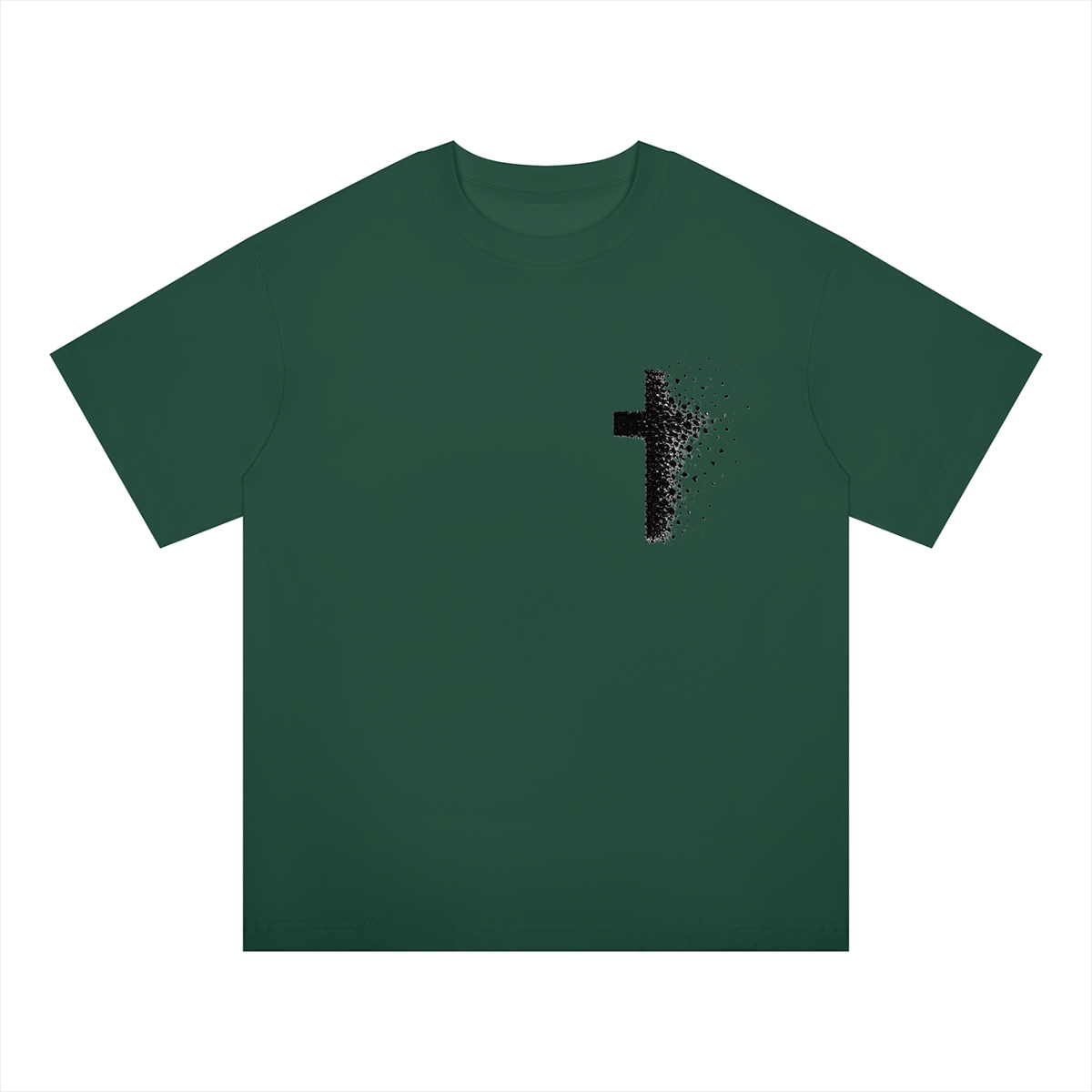 Men's Pixilated Cross Oversized Drop Shoulder T-Shirt
