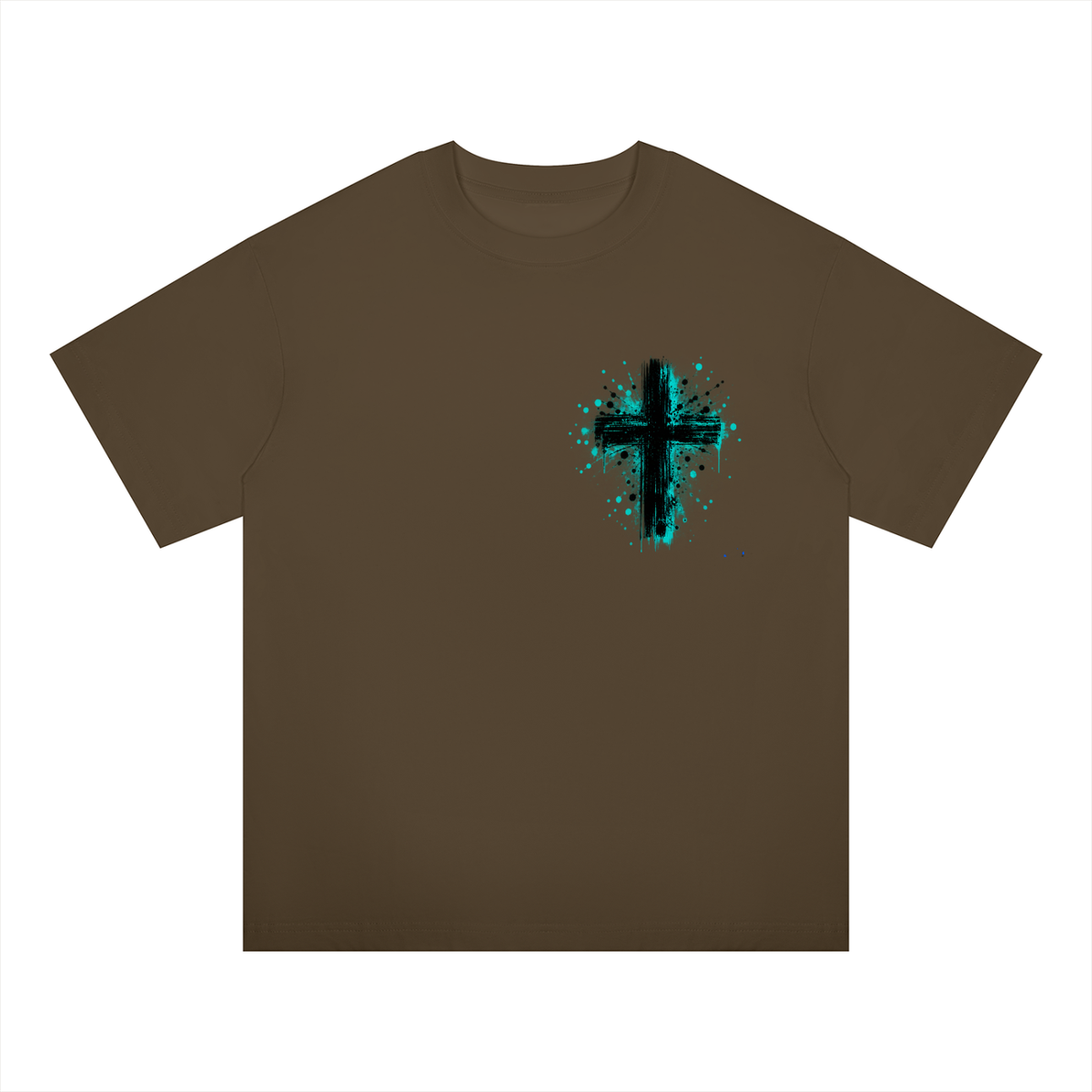 Men's Coloured Splatter Cross Oversized Drop Shoulder T-Shirt